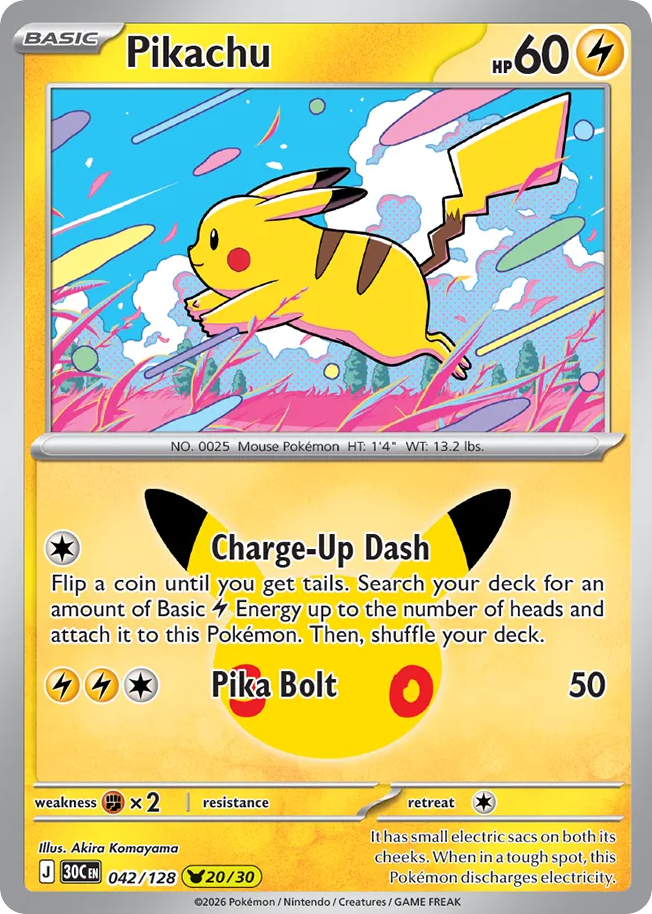 Pikachu 042/128 30th Celebration
