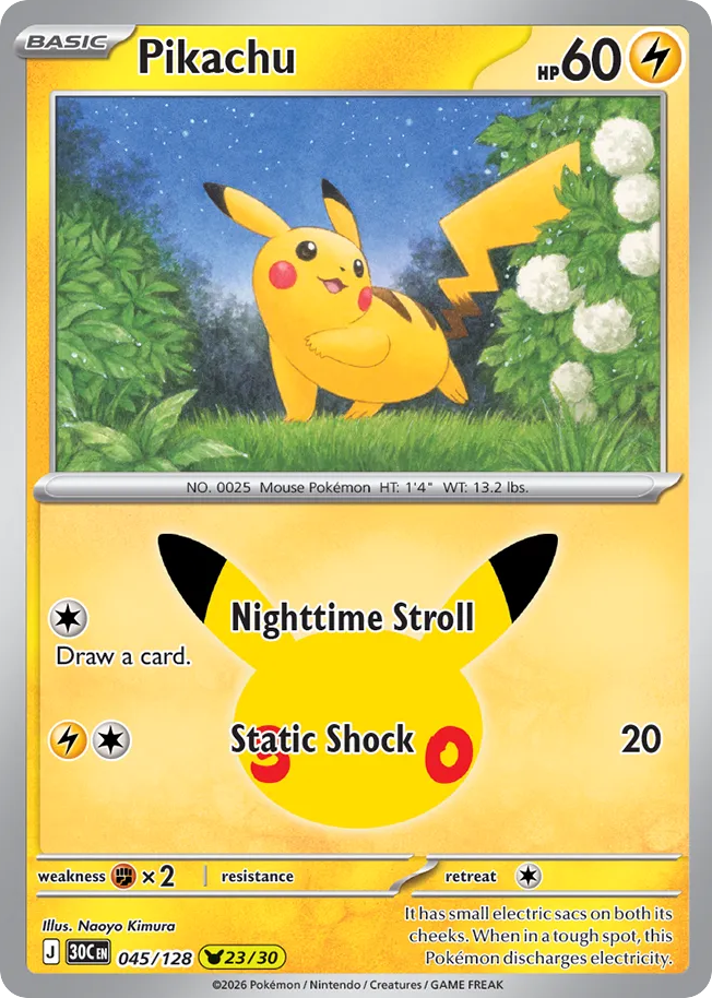 Pikachu 045/128 30th Celebration