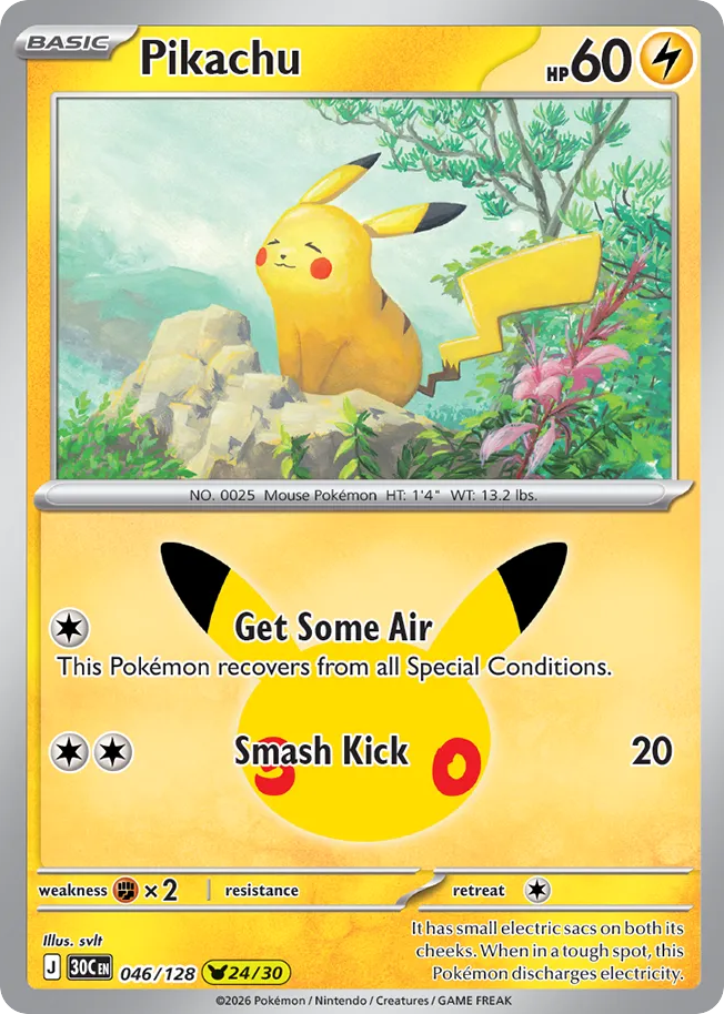 Pikachu 046/128 30th Celebration