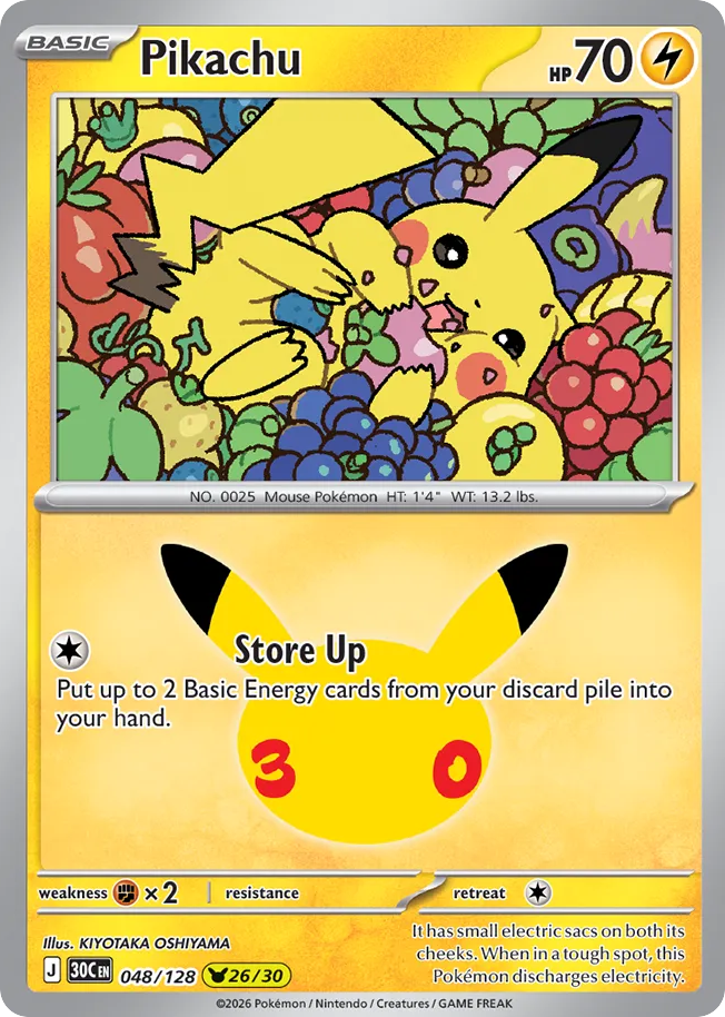Pikachu 048/128 30th Celebration
