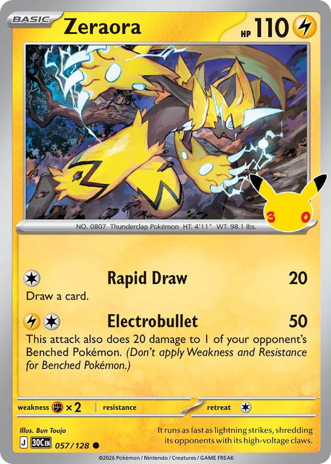 Zeraora 057/128 30th Celebration