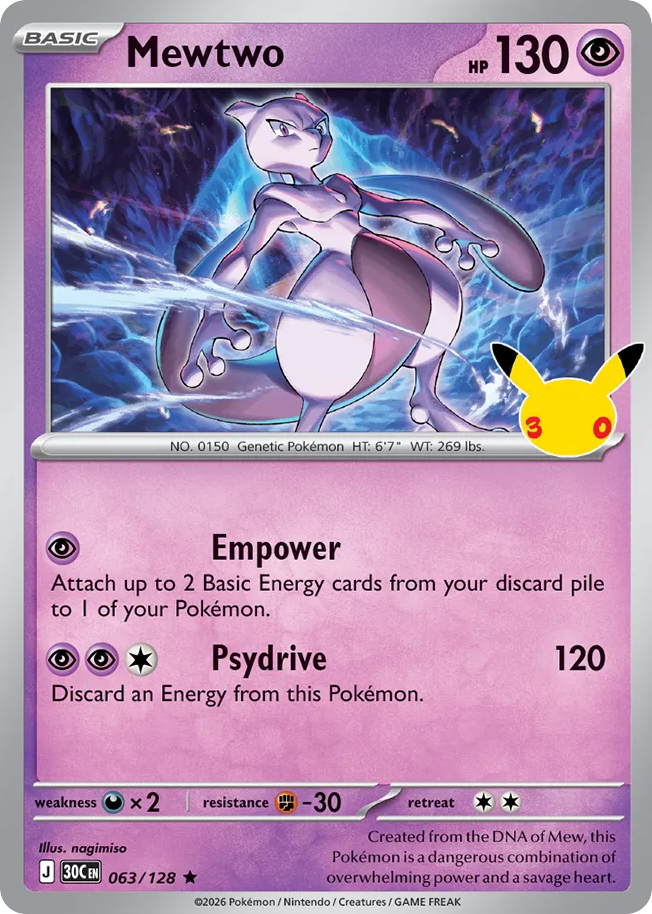 Mewtwo 063/128 30th Celebration