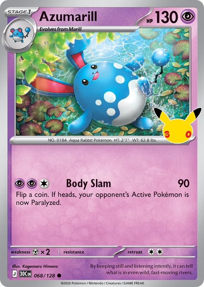 Azumarill 068/128 30th Celebration
