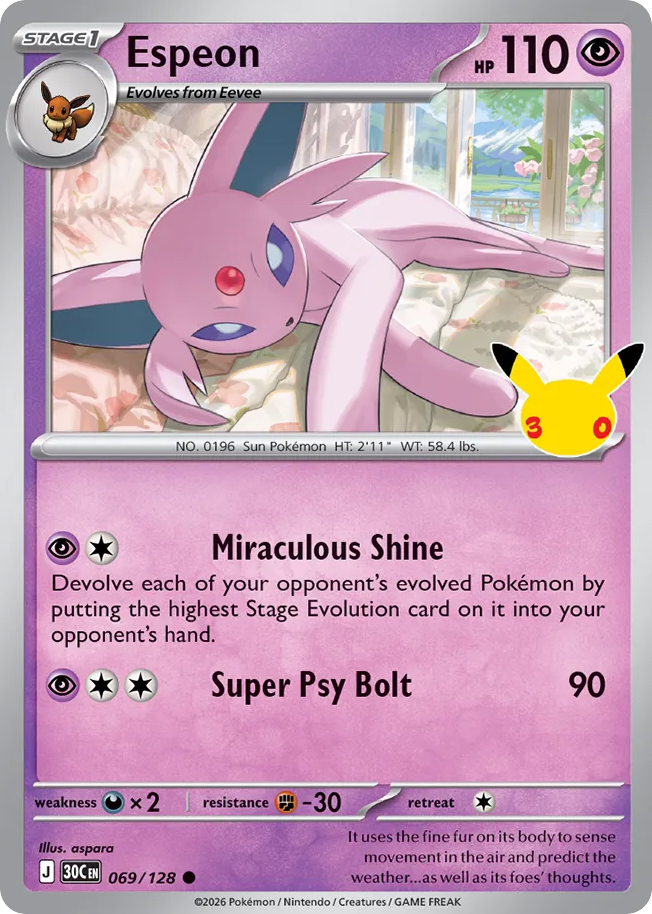 Espeon 069/128 30th Celebration