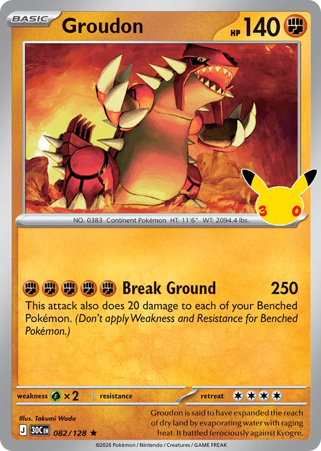 Groudon 082/128 30th Celebration