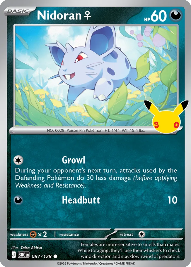 Nidoran ♀ 087/128 30th Celebration