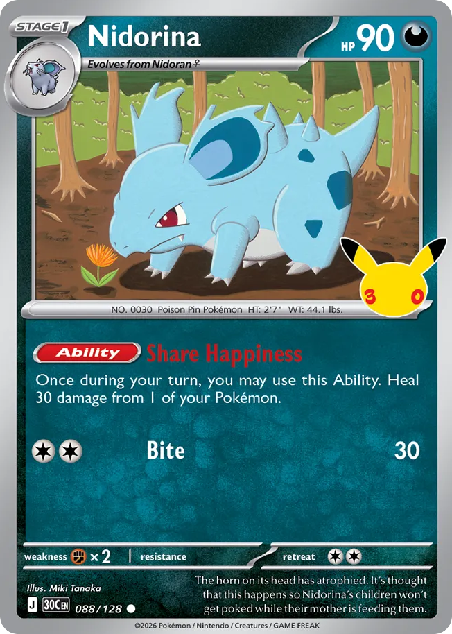 Nidorina 088/128 30th Celebration
