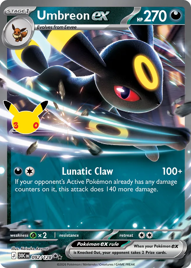 Umbreon ex 092/128 30th Celebration