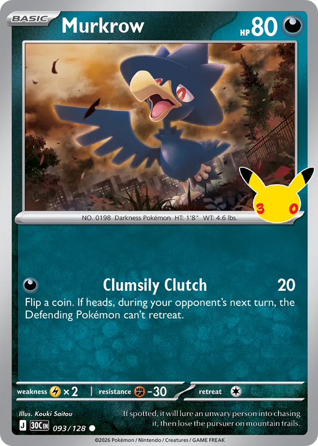 Murkrow 093/128 30th Celebration