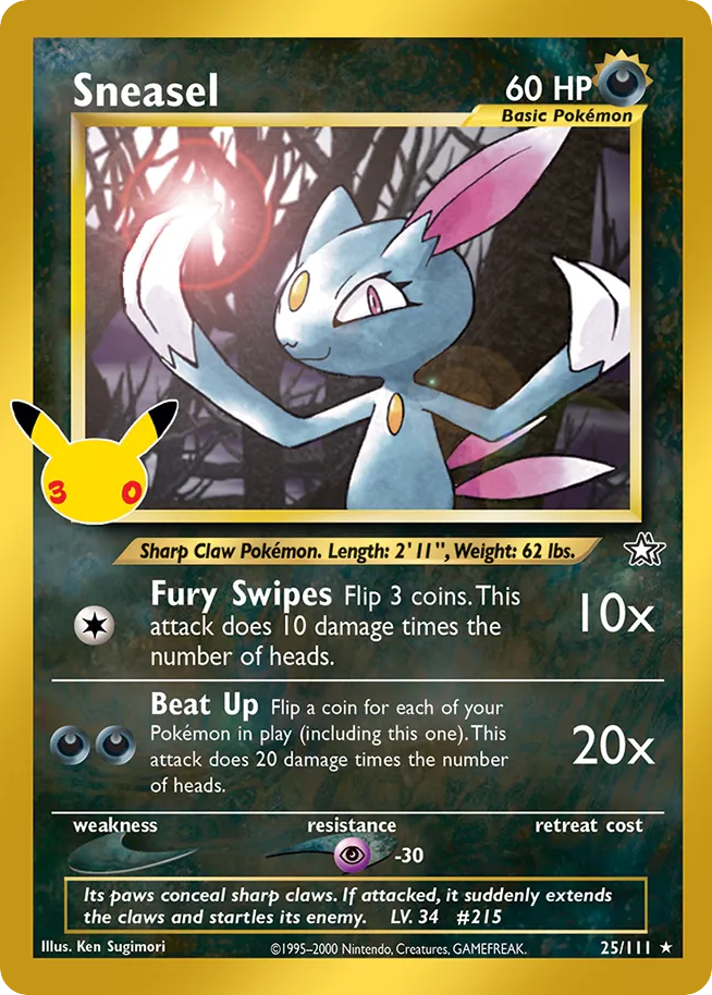 Sneasel 25/111 30th Celebration: Classic Collection