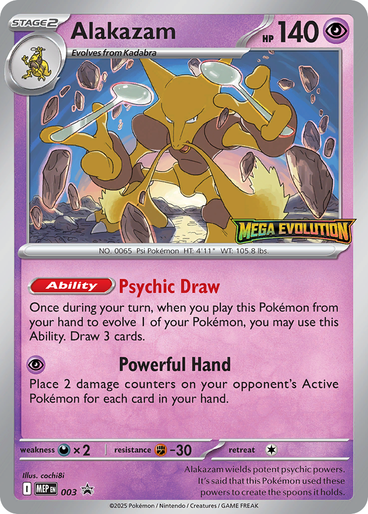 Alakazam 003 Mega Evolution Black Star Promos