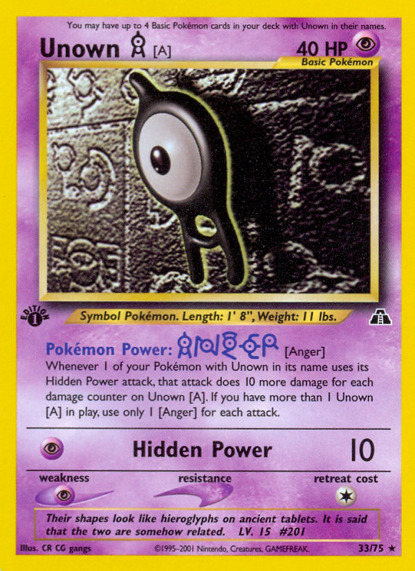 Unown [A] 33/75 Neo Discovery