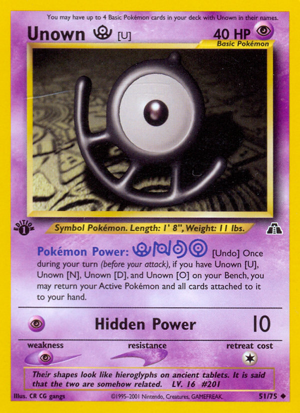 Unown [U] 51/75 Neo Discovery