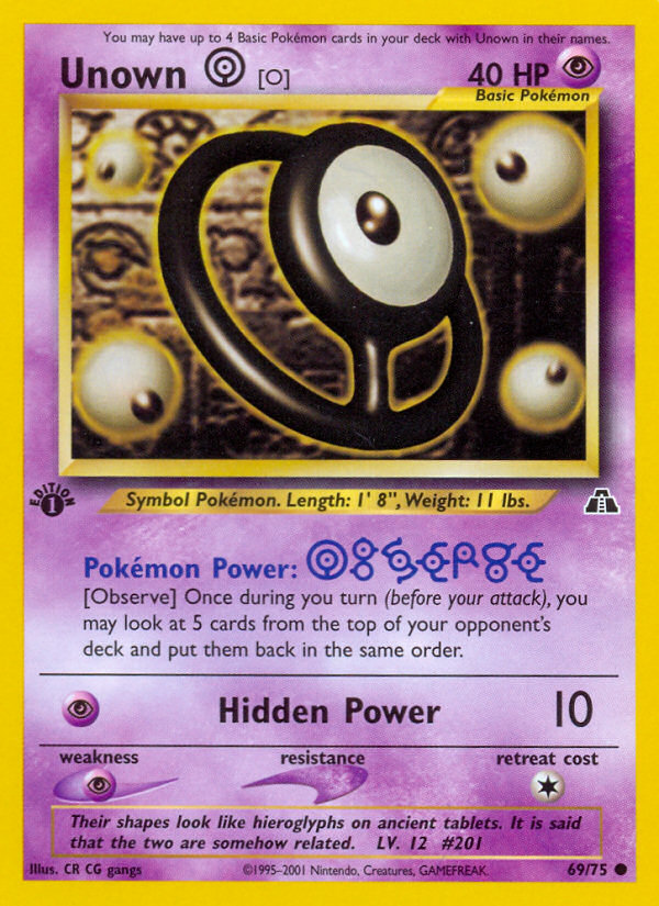 Unown [O] 69/75 Neo Discovery