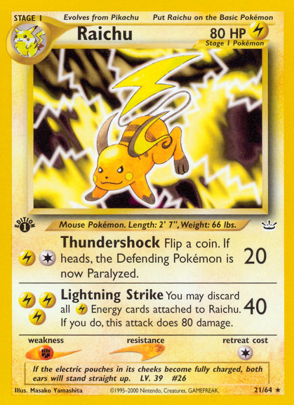Raichu 21/64 Neo Revelation
