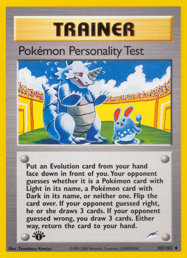Pokémon Personality Test 102/105 Neo Destiny