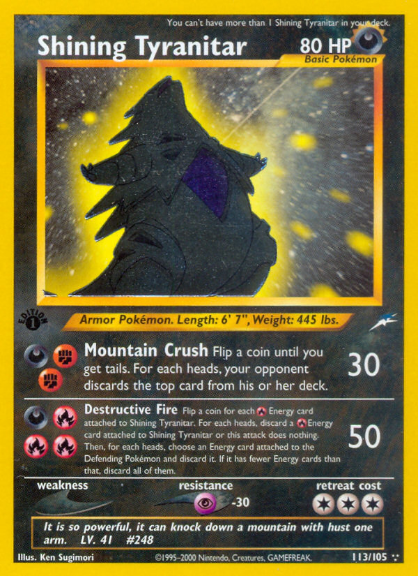 Shining Tyranitar 113/105 Neo Destiny