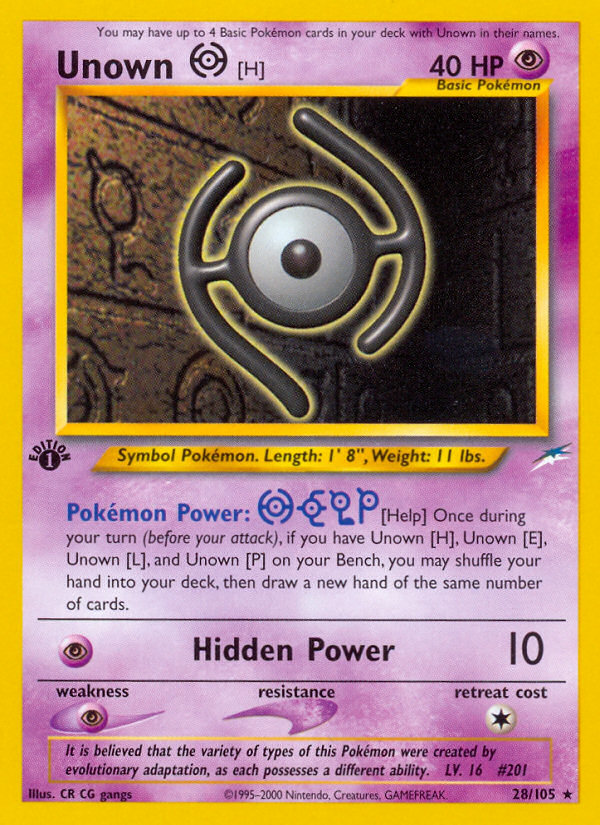 Unown [H] 28/105 Neo Destiny