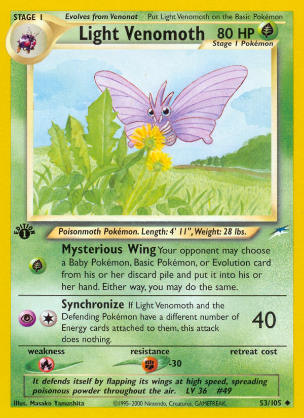 Light Venomoth 53/105 Neo Destiny