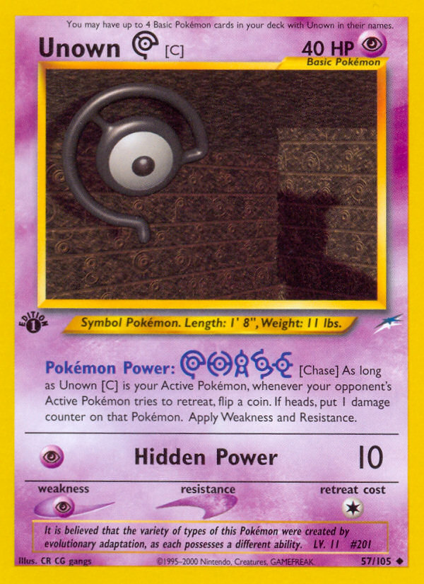 Unown [C] 57/105 Neo Destiny