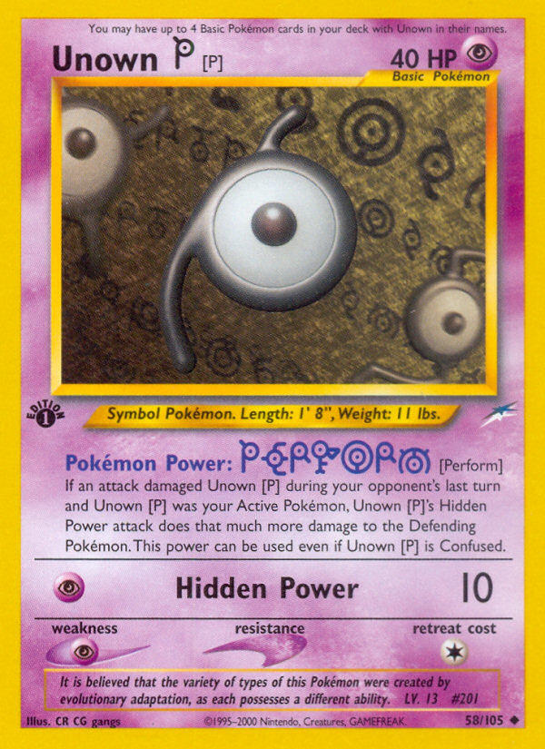 Unown [P] 58/105 Neo Destiny