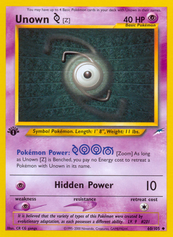 Unown [Z] 60/105 Neo Destiny