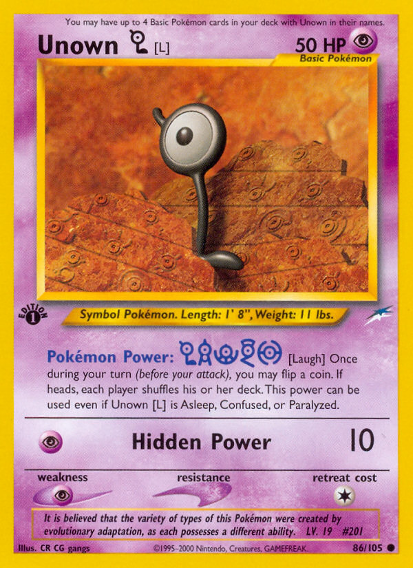 Unown [L] 86/105 Neo Destiny