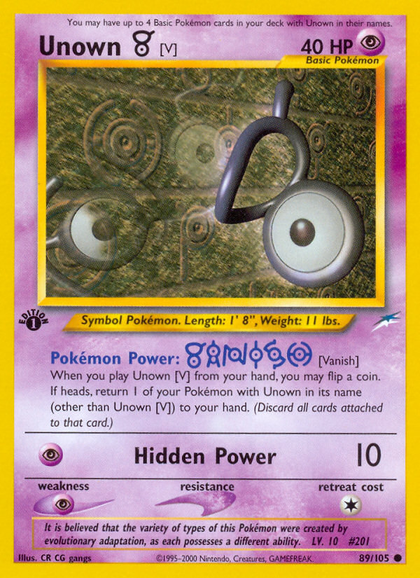 Unown [V] 89/105 Neo Destiny