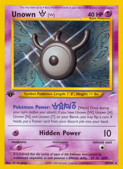 Unown [W] 29/105 Neo Destiny