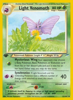Light Venomoth 53/105 Neo Destiny