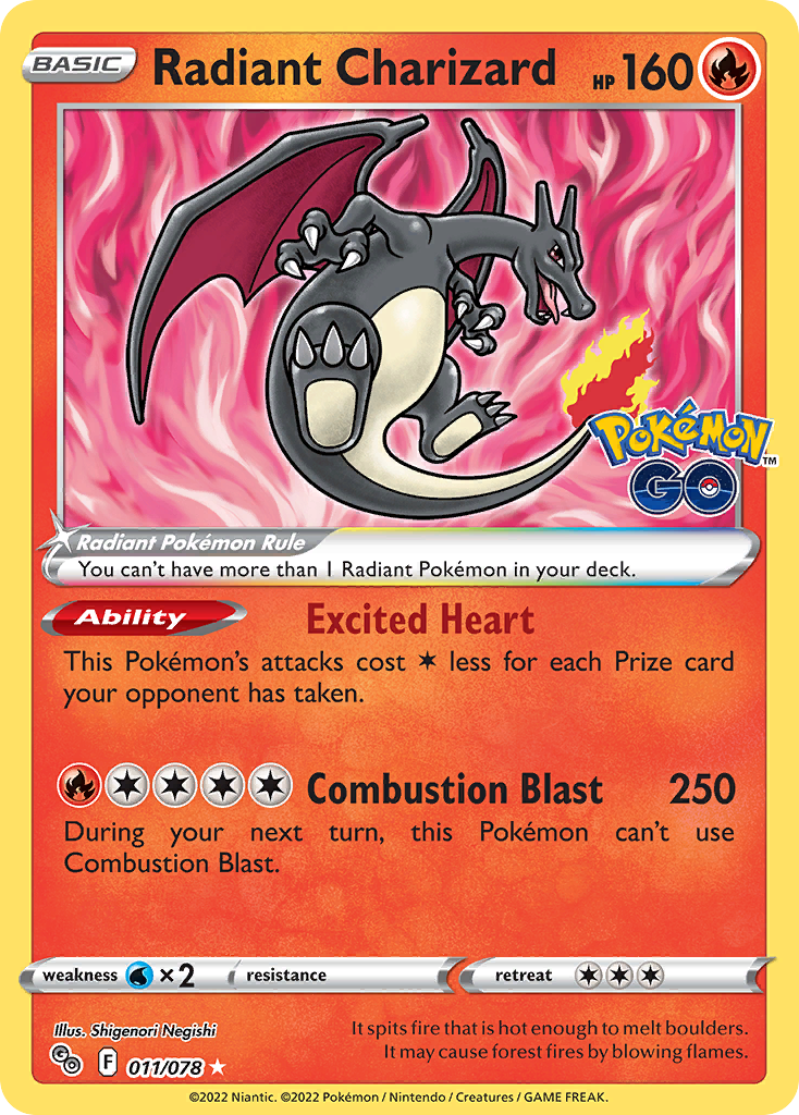 Radiant Charizard 011/078 Pokémon GO