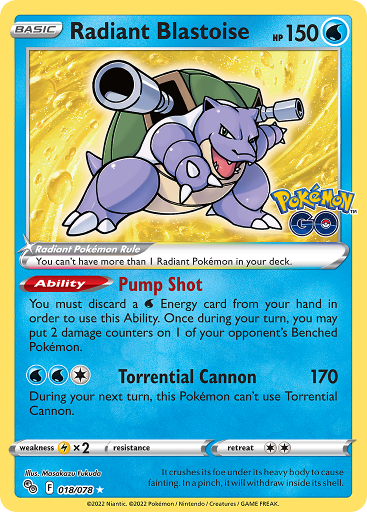 Radiant Blastoise 018/078 Pokémon GO
