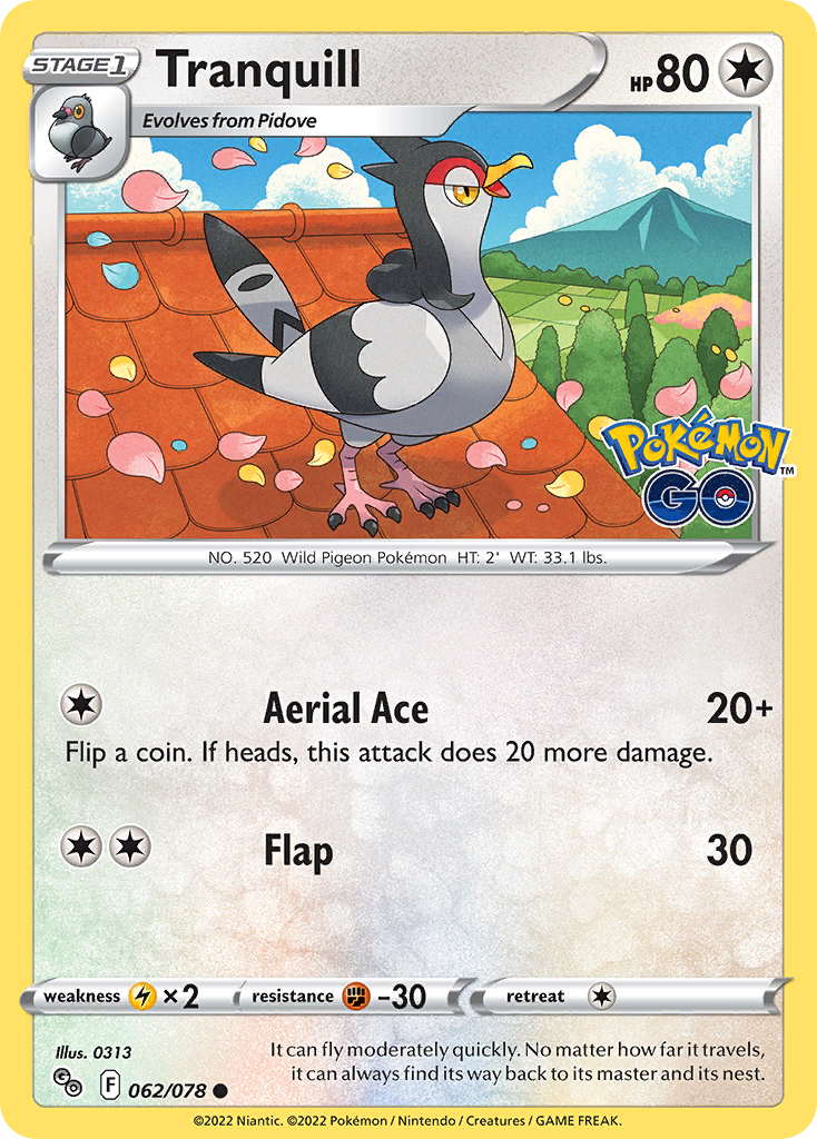 Tranquill 062/078 Pokémon GO
