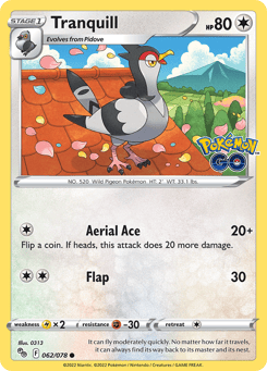 Tranquill 062/078 Pokémon GO