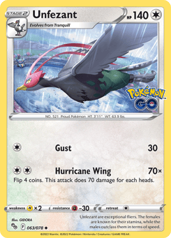 Unfezant 063/078 Pokémon GO