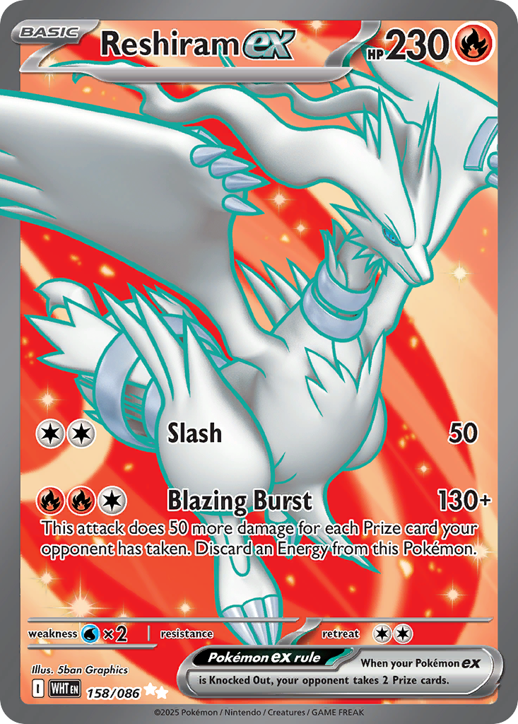 Reshiram ex 158/086 White Flare