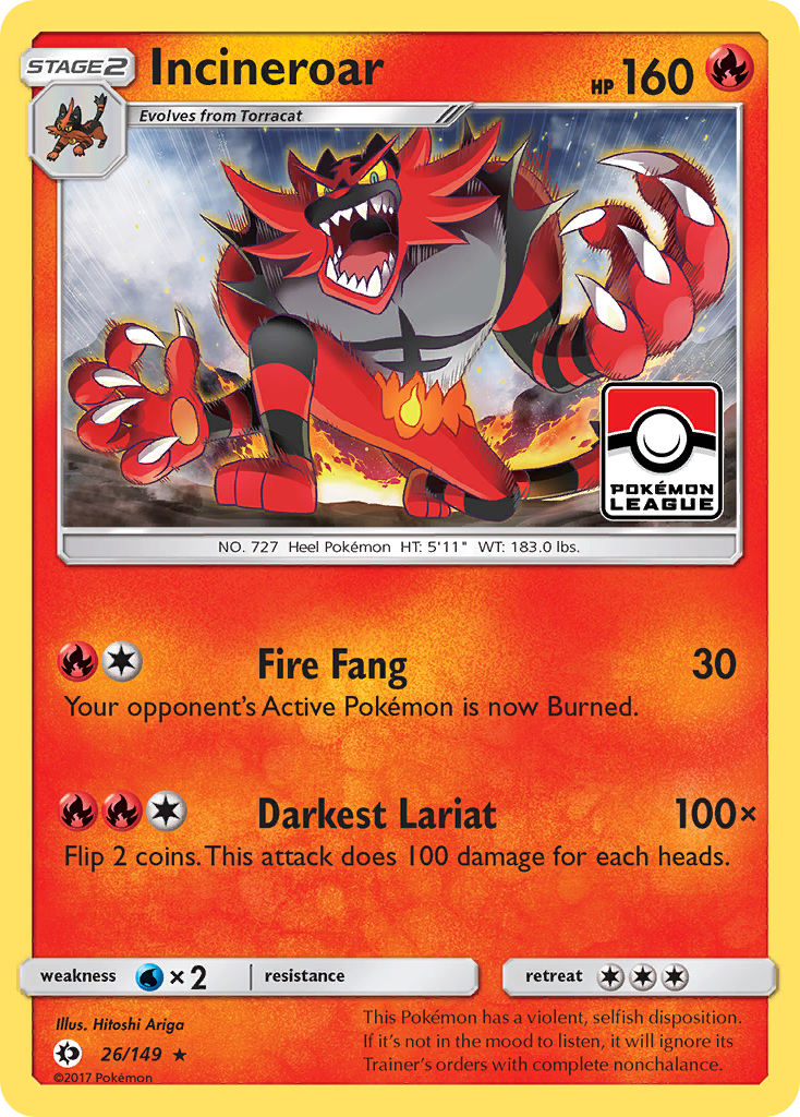 Incineroar 26/149 Sun & Moon