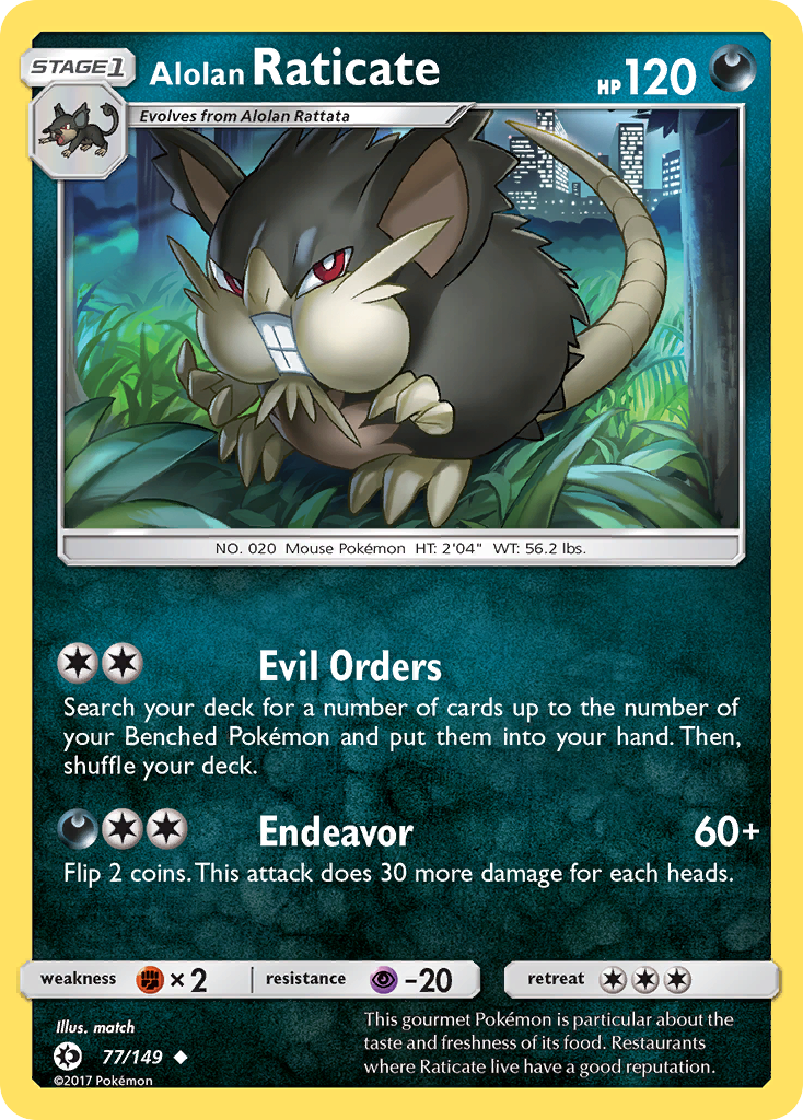 Alolan Raticate 77/149 Sun & Moon