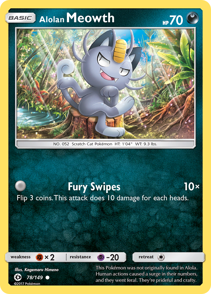 Alolan Meowth 78/149 Sun & Moon