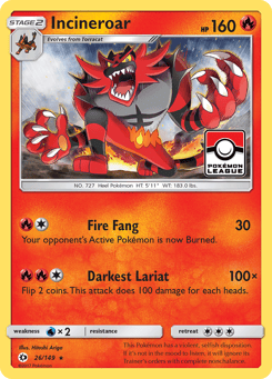 Incineroar 26/149 Sun & Moon