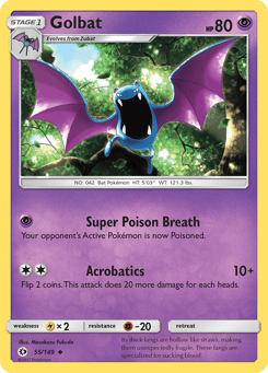 Golbat 55/149 Sun & Moon