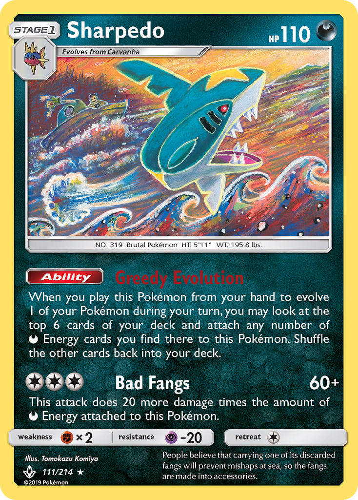 Sharpedo 111/214 Unbroken Bonds
