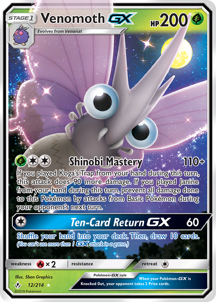 Venomoth-GX 12/214 Unbroken Bonds