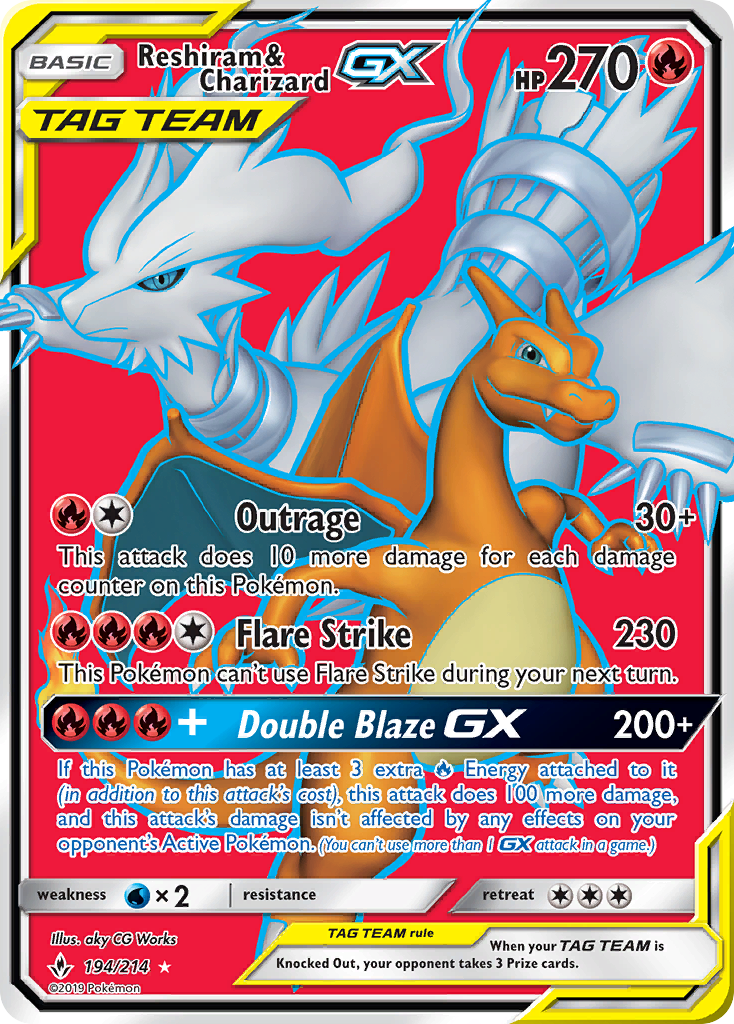 Reshiram & Charizard-GX 194/214 Unbroken Bonds
