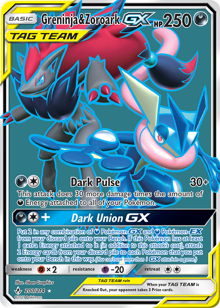 Greninja & Zoroark-GX 200/214 Unbroken Bonds