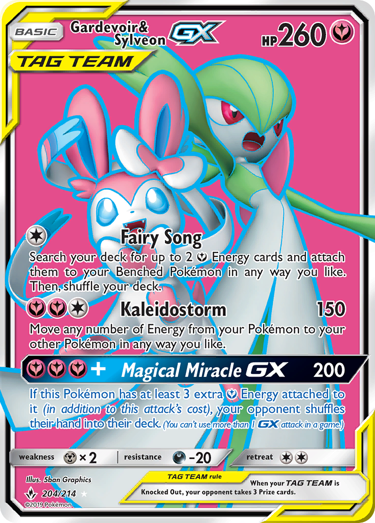 Gardevoir & Sylveon-GX 204/214 Unbroken Bonds