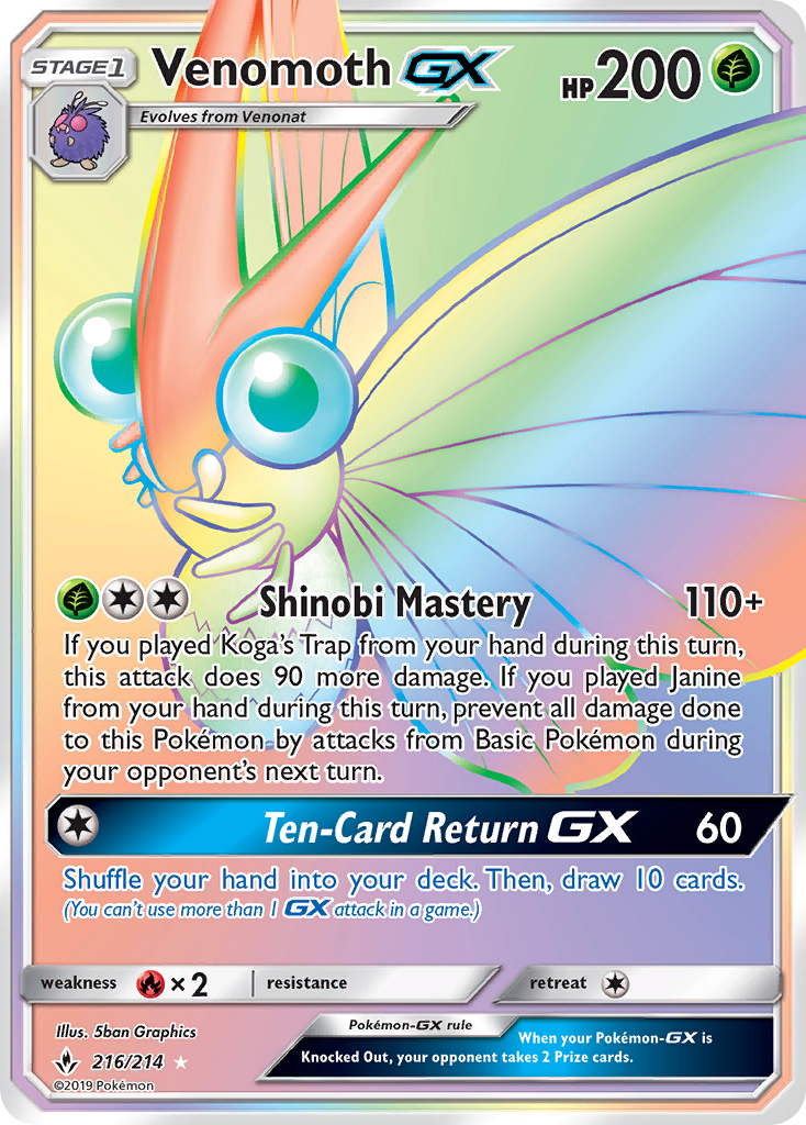 Venomoth-GX 216/214 Unbroken Bonds