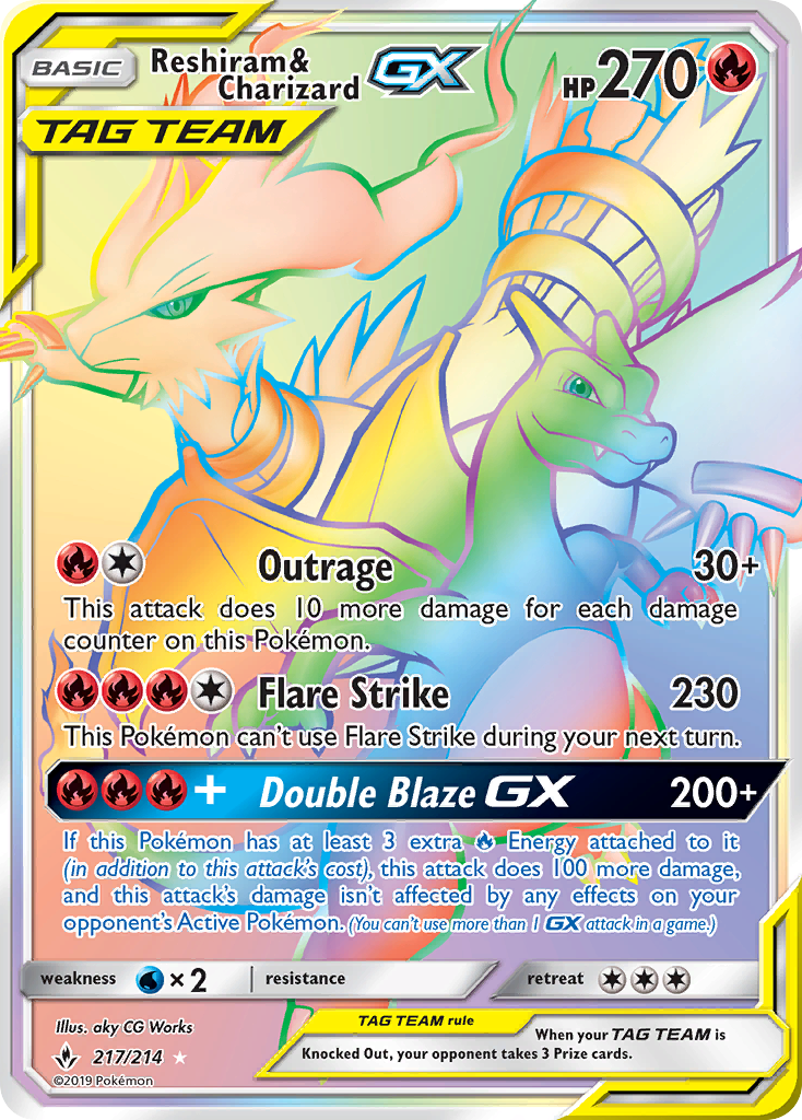 Reshiram & Charizard-GX 217/214 Unbroken Bonds