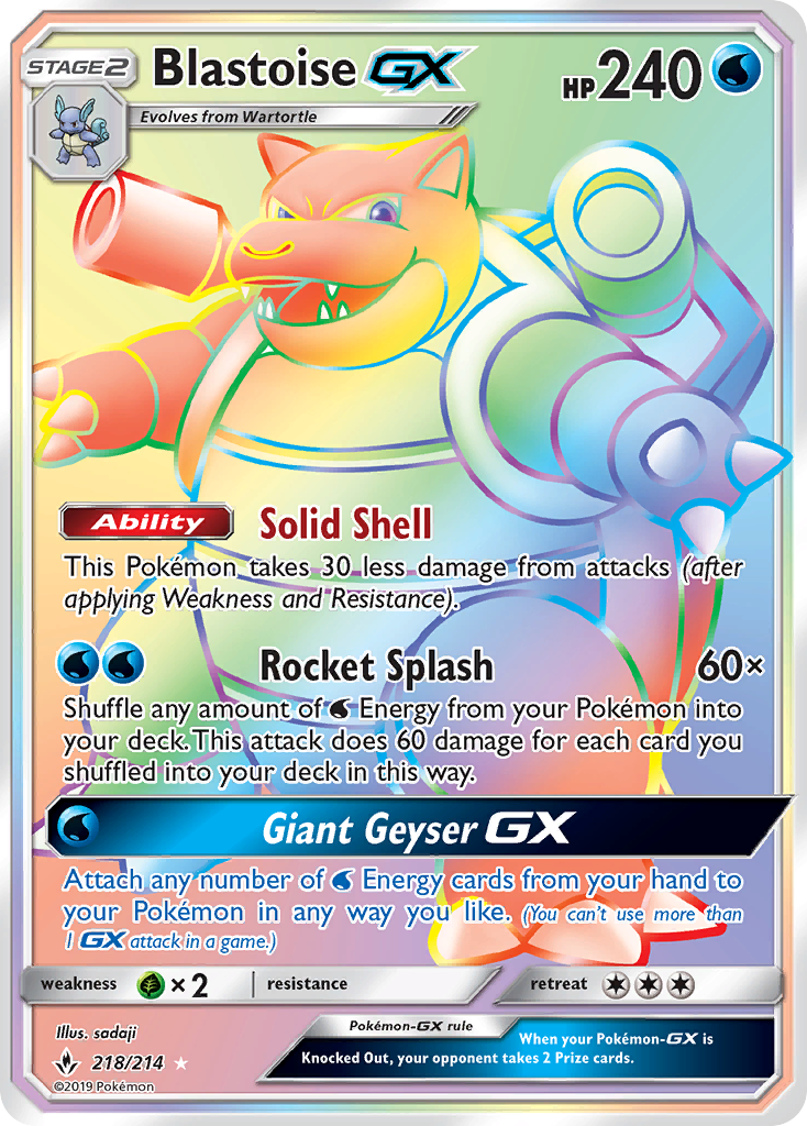 Blastoise-GX 218/214 Unbroken Bonds
