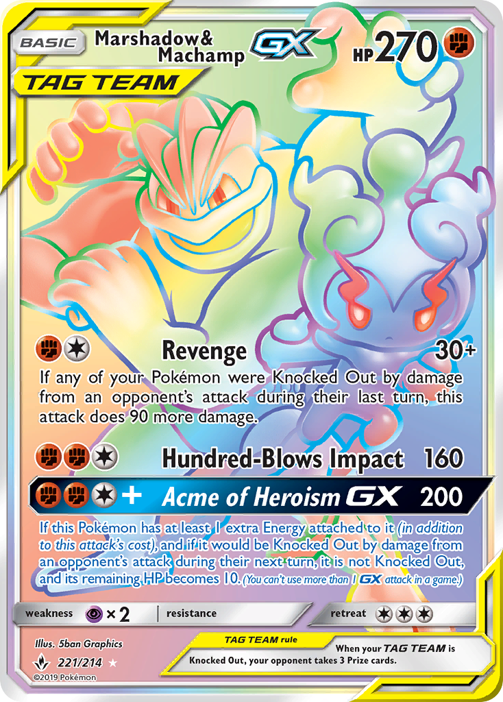 Marshadow & Machamp-GX 221/214 Unbroken Bonds